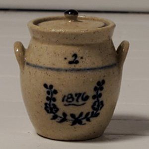 Dollhouse Miniature "1876" Stoneware Jar Americana by Jane Graber